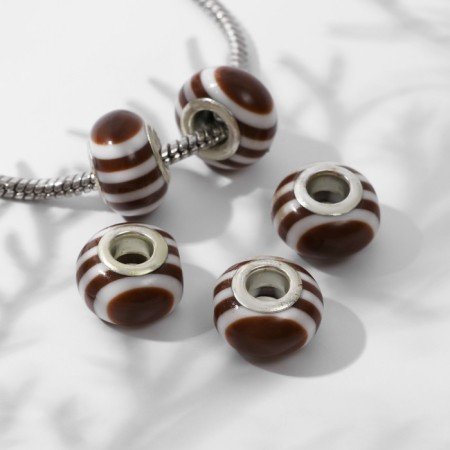 Bead "stripes", white-brown color-1