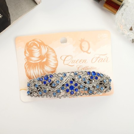 Hair hairpin "Sarah" violets, 8.5 cm-2