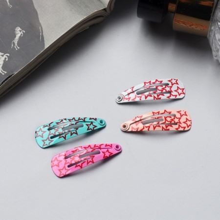 Invisibility for hair "Lira" (set of 10 pcs) stars volume, 3 cm, mix