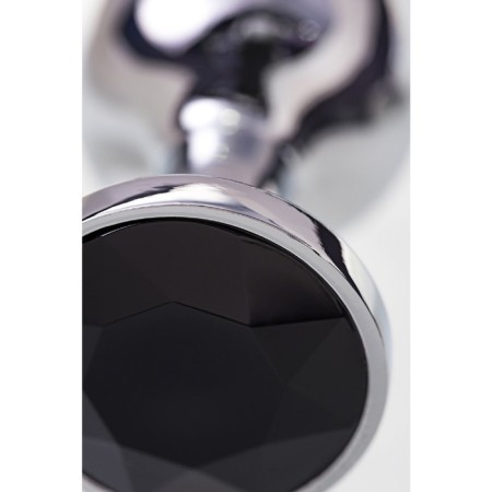 Anal plug Metal by Toyfa, silver, with a black crystal, 7.5 cm, d = 3 cm-5