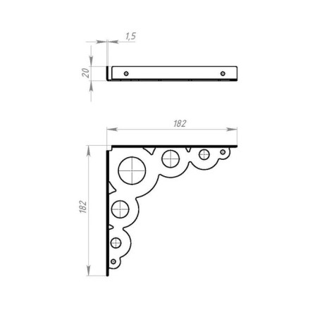 Tundra bracket, decorative 182x182 mm, white, 1 pc.-2