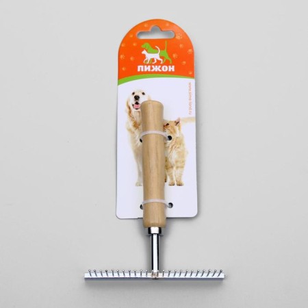 Wood comb-comb with a wooden handle, 13 x 9.5 cm-4