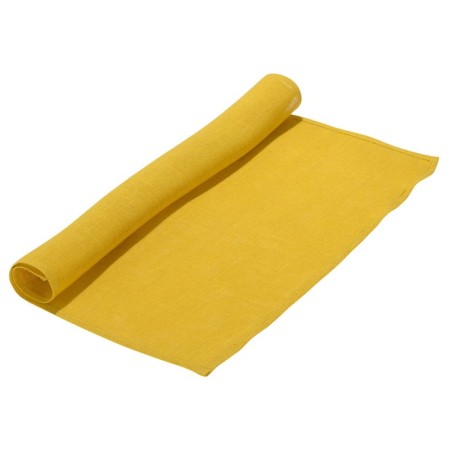 Serving napkin made of washing linen of mustard -colored Essential, size 45x45 cm-1