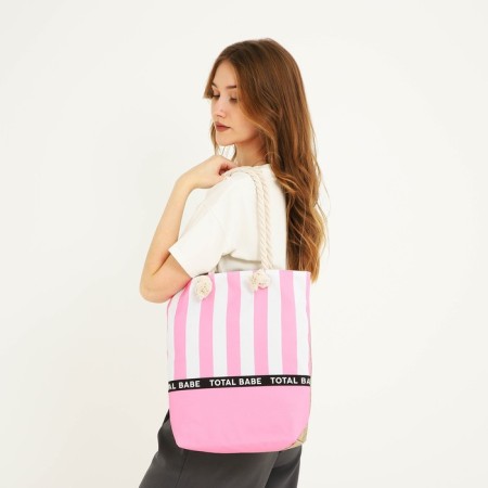 Bag Women's beach on lightning, pink color-10