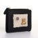 Women's wallet on the button, black color