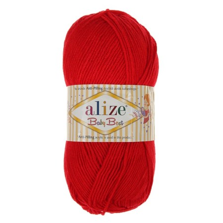 Yarn "Baby Best" 10% bamboo, 90% acrylic 240m/100g (56 red)-1