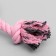 Soft toy for dogs "Bunny with a rope", with a squeak, 18 cm, pink
