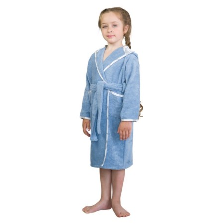 Terry robe of children's "ears", size 32, color azure