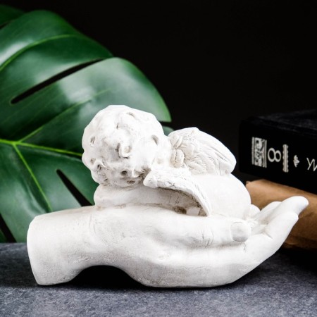 Figure "Angel in the palm of his hand sleeps" aged, 16x10x8cm-2
