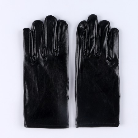 Carnival accessory- gloves, color black metallic, artificial leather-4