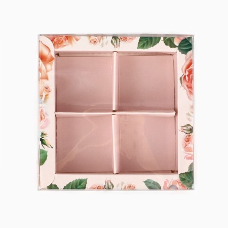 Box for 4 sweets with cells "for you", 10 x 10 x 3 cm-2