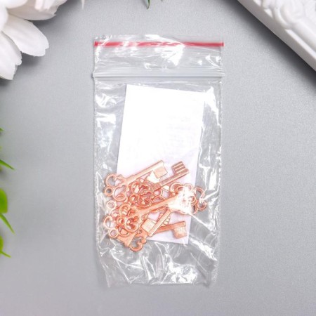 Suspension "Key", color pink gold 2x1 cm-3