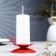 Climb "Flower N" metal per 1 candle, 9x3.5 cm, red