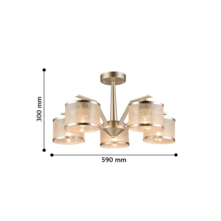 Bonbon chandelier, 5x40W E14, color gold-3