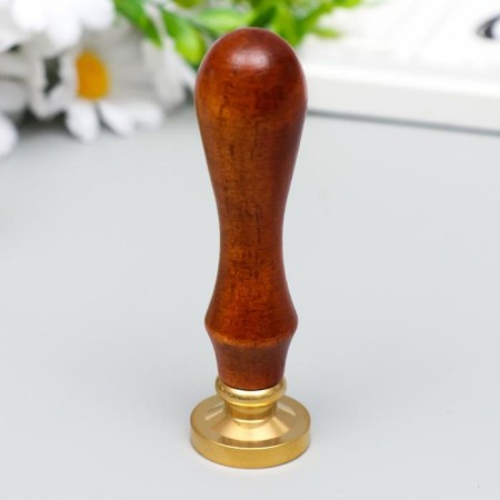 Printing for wax with a wooden handle "Cat with hearts" 9x2.5x2.5 cm-2