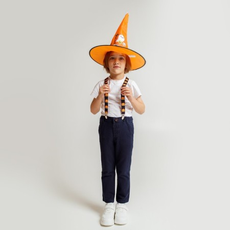 Carnival hat "Nightmare" orange, with a garland-4