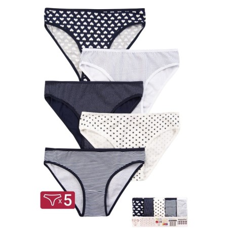 Women's underpants, size l , color mix, 5 pcs in UP.