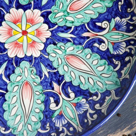 Largan Rishtan ceramics "Flowers", 32 cm, blue-2