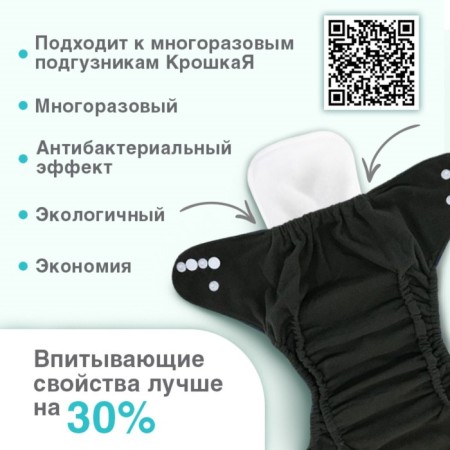 Liner in a reusable diaper 3-layer, microfiber-1
