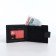 Men's purse on the button, a department for cards, coins, black color