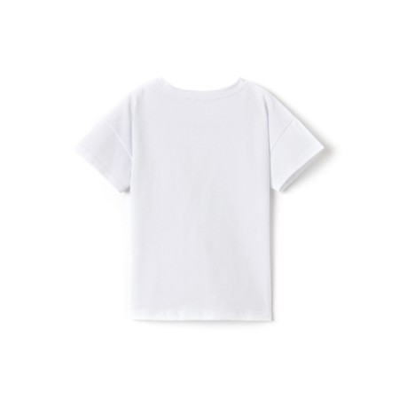 Baby T -shirt with a lowered shoulder, white color, height 122 cm-3