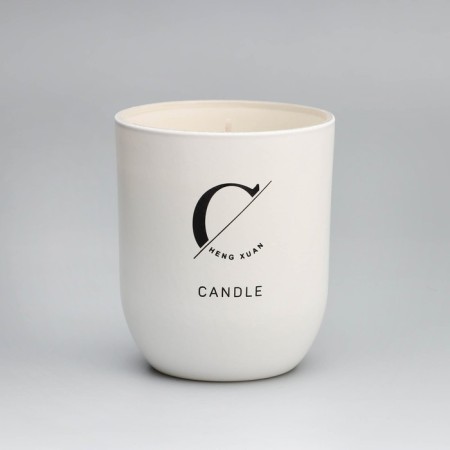 Aromatic candle "Home Fragrance", iris and sweets, white, 7x8 cm-3
