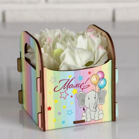 Kashpo wooden 10.5 × 10 × 11 cm Gift Roxy Smith "Mom! Elephant", box