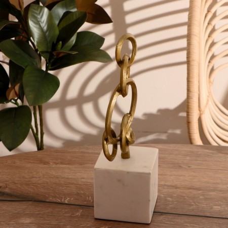 Abstraction "chain" aluminum, marble 36 cm-2