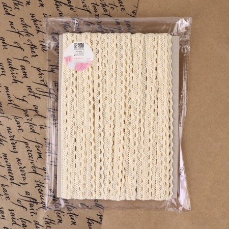 Knitted lace, 10 mm × 15 ± 1 m, beige color-4
