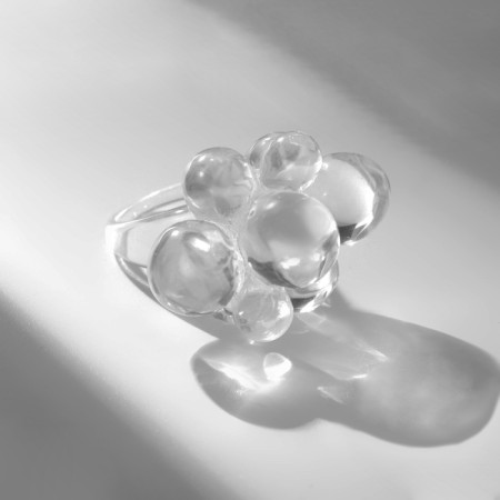 Ring "Molecules", transparent color, 17 size-3