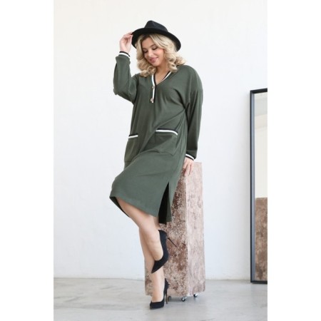 Women's dress, size 56, khaki color-13