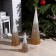 LED figure "Beige cones" 30, 45, 60 cm, textiles, metal, 220 V, glow warm white