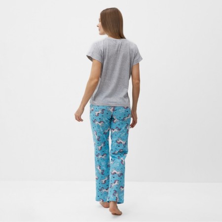 Home female "Unicorn" (T -shirt/Pants), gray/blue color, size 52-2