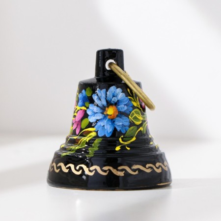 Valdai bell "No. 2. Flowers", painted, with an ear, d = 35 mm-4