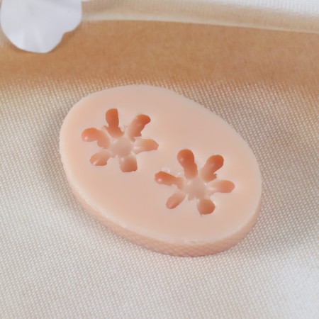Mold silicone "Two flowers" product 2.5x2.5x0.4 cm-2