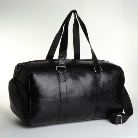 Road bag on lightning, shoe compartment, long belt, black color