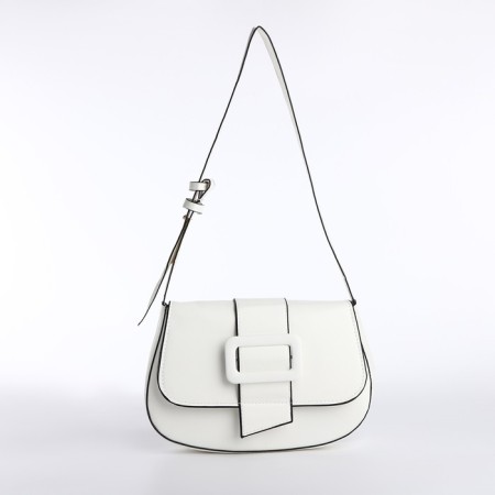 Female bag on the shoulder, white color 25*16*6 cm-4