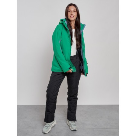 Ski jacket women's winter, size 44, green color-8