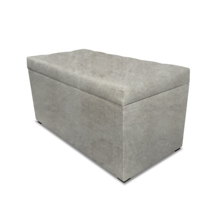 Puff with a lid and weighting, 800 × 400 × 420 mm, Dakota velor, Ivory color