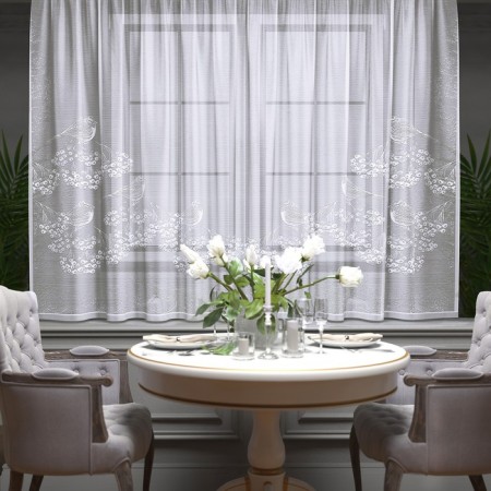 Tulle to the kitchen without a curtain tape 200x165 cm, the color is white, 100% polyester