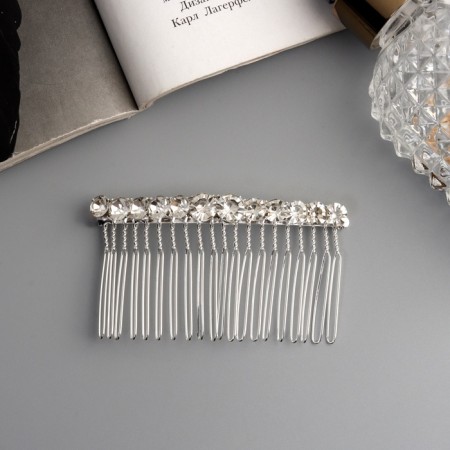 Hair crest "Medea" classic thread, 7.5 × 4 cm, silver