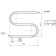 Electric heated towel rail, S-shaped, 420x600 mm, right