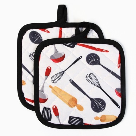 Kitchen set of the “cook” shares: a tack 16x16 cm - 2 pcs, 100% p/e-2