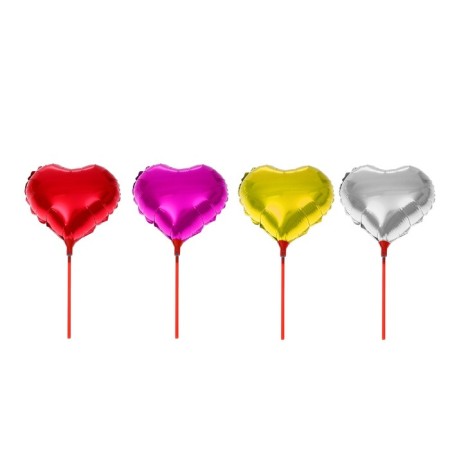 Foil ball 10 "Heart", with a stick, the color is red-1