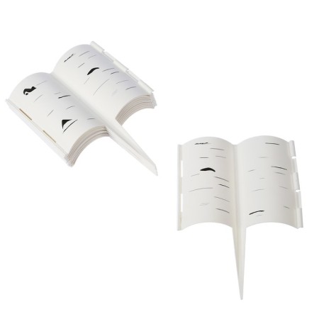 Decorative fence, 30 × 200 cm, 10 sections, plastic, white "birch grove"-7