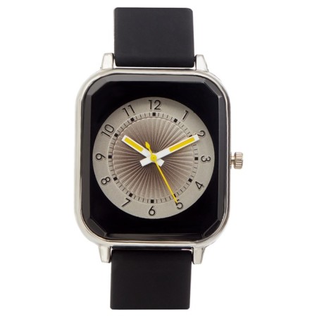 Women's watch, D-2 cm, silicone strap L-25 cm, black