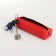 Key of zipper, length 16 cm, ring, carbine, red color