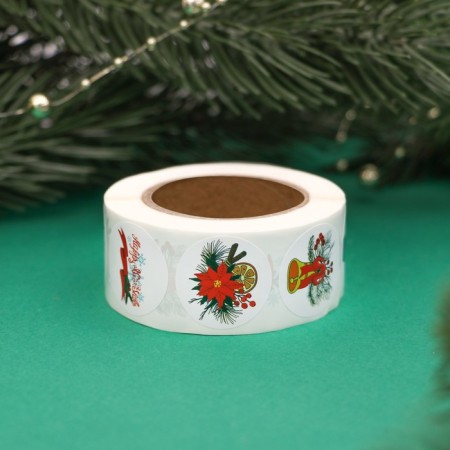 Stickers in the roll "Christmas trees", 500 pcs, 2.5 x 2.5 cm-1