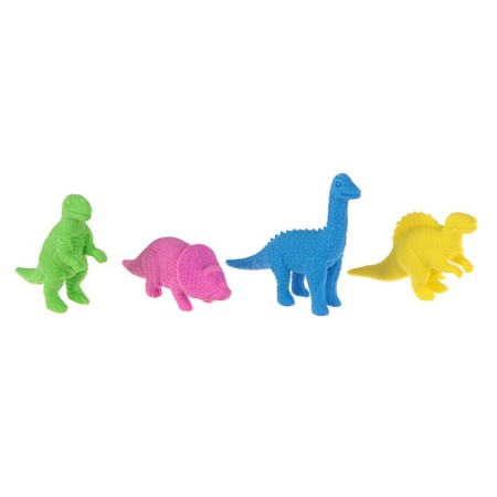 A set of curly eraser 4 pieces "dinosaurs" in a package on a zip-carrier (barcode on a piece) mix-2