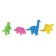 A set of curly eraser 4 pieces "dinosaurs" in a package on a zip-carrier (barcode on a piece) mix